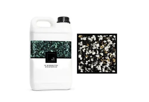 Mr. Epoxy Bodenversiegelung Steinteppich Komplettset, (25 kg Kieselsteine + 1,3 kg Bindemittel) - Buntsteinputz Bodenbelag