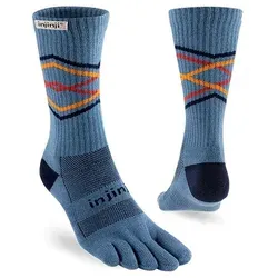 Injinji Herren Trail Midweight Crew Socken, See, M - Damenmode mit patentiertem Fünf-Zehen-Design, das Blasenbildung verhindert und die natürliche Zehenspreizung fördert – ideal für Marathon- und Ultra-Rennen.