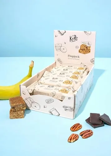 KoRo - Bio Flapjack Banana Bread 15 x 60 g - Vegan & glutenfrei - Ballaststoffreich (11 g/100 g) - Mit Bananenchips, Pekannüssen & Schokostückchen