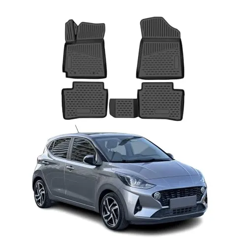 OMAC Auto-Fußmatten für Hyundai i10 (2019-2025) - 4-teiliges Set aus TPE, wasserfest und rutschfest für optimalen Schutz und Sicherheit im Fahrzeuginneren.