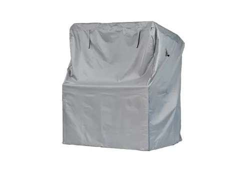 mehr Garten Premium Strandkorb-Schutzhülle - Sitzgruppen-Schutzhüllen aus robustem Oxford 600D Material, wetterfest und idealer Schutz für Ihren Strandkorb in Grau.