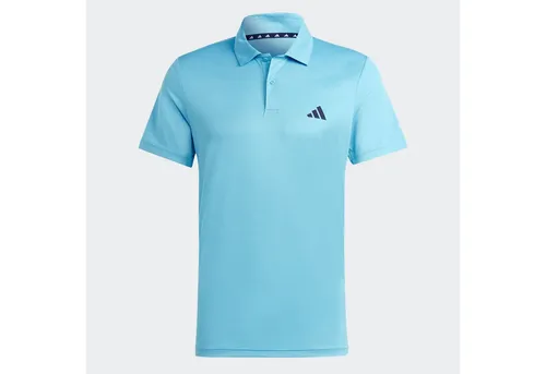 adidas Herren Train Essentials Training Polo Shirt - Preloved Blue/Black, S - Trainingsbekleidung aus 100% recyceltem Polyester, AEROREADY-Technologie für optimalen Feuchtigkeitstransport und New Lift Passform für besten Tragekomfort.