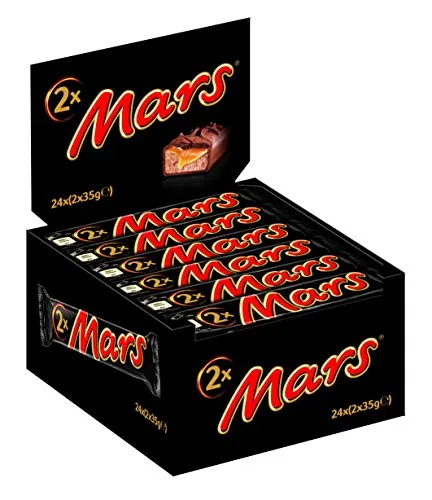 Mars 2er 24x 70g Schokoriegel 2-Pack - Feine Schokolade, köstliche Schokoriegel im praktischen 24er Pack für ein unwiderstehliches Geschmackserlebnis.