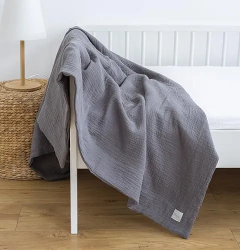 LOOLAY Musselin Decke 150 x 200 cm – Atmungsaktive Bio Baumwolle für jeden Anlass