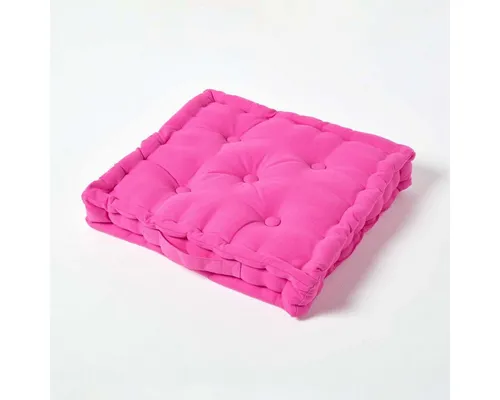 Homescapes Bodenkissen Sitzkissen unifarben pink 40 x 40 cm