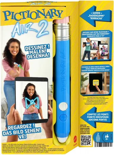 Mattel Games Pictionary Air 2 - Interaktives Zeichenspiel mit Lichtstift und App, für unvergessliche Familienabende und Partys!