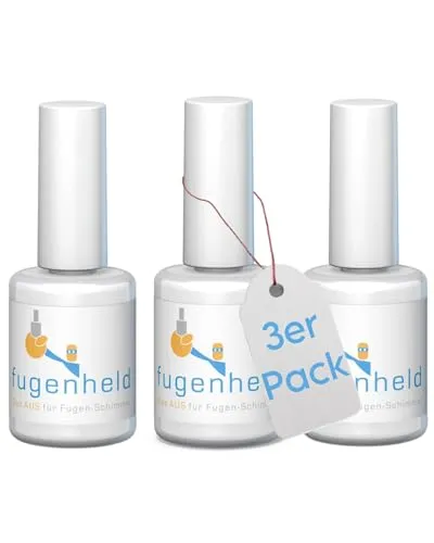 FUGENHELD Fugenstift Weiß 3er Pack - Feuchtigkeitsresistente Fugenfarbe - Fugenmörtel für Zementfugen, wasserfest & schnelltrocknend - ideal für Küchen und Bäder, verhindert Schmutzbildung und bietet starke Deckkraft.