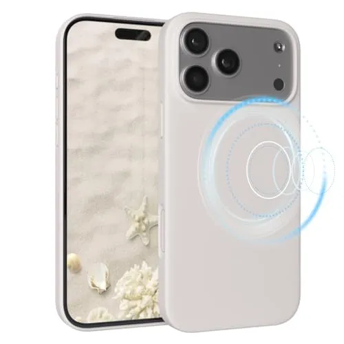 EAZY CASE Magnetische Silikon Hülle für iPhone 17 Pro Max - MagSafe-kompatibel, Premium-Liquid-Silikon, Stoßfest, Kameraschutz, Mikrofaser-Innenfutter, Slim Cover Handyhülle Bumper - Taupe Beige