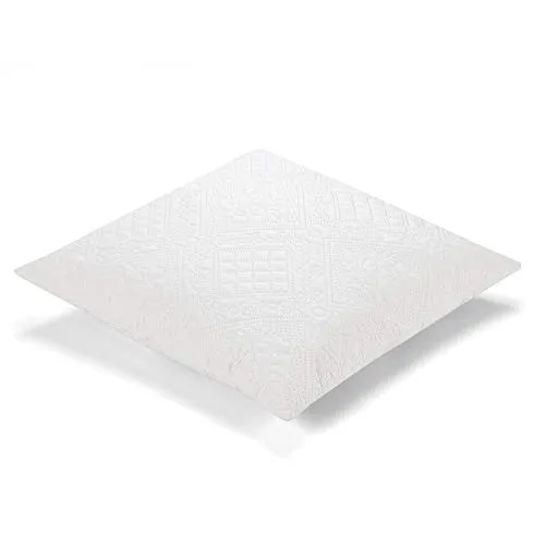 Ibena Nancy Kissenhülle 50x50 cm – Doppelpack Kissenbezüge weiß ohne Fülling, Zierkissen mit schönem Steppmuster, 2er Set mit verdeckten Reißverschlüssen