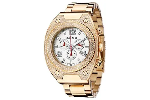 Zeno-Watch Herrenuhr - Bling 1 Chronograph Gold Plated - 91026-5030Q-Pgr-s2M