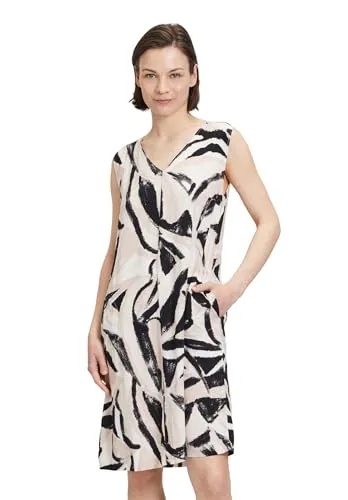Betty & Co Damen Casual-Kleid mit Print Nature-Black,36