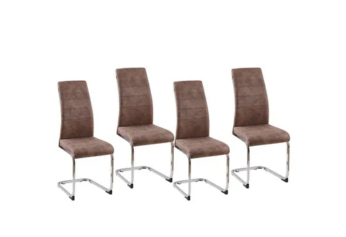 HTI-Line Freischwinger Schwingstuhl SallyC Braun 4er Set in braun von HTI-Line