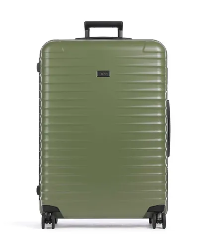 TITAN Overseas Trolley L 4-Rollen Forest green - Trolley für Langstreckenreisen mit 100 Litern Packvolumen, kratzresistenter Polycarbonatschale und innovativer Rahmenkonstruktion für höchste Stabilität und Sicherheit.
