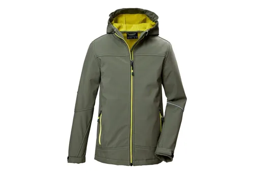 killtec Jungen Softshelljacke KOW 366 BYS, moos, 128 - Funktionsjacke mit 10.000 mm Wassersäule, wasser- und windabweisend, ideal für Outdoor-Aktivitäten und umweltfreundlich dank PFC-freier Herstellung.