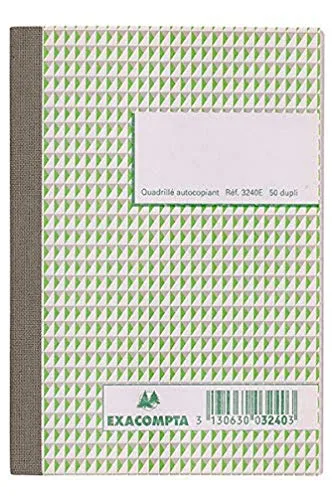 Exacompta 3240E Doppelhefte, 50 selbstdurchschreibende Blätter, 5 x 5, liniert, 14,8 x 10,5 cm, 10 Stück