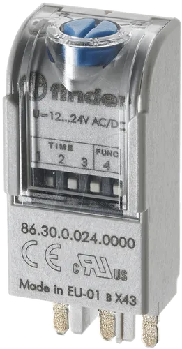 FIN 86.30 Zeitmodul – Aufrüstmodul für Schalt-Relais - Flexibles Zeitmodul für Schalt-Relais mit 2 Zeitfunktionen und vielseitigen Zeitbereichen. Ideal für präzise Steuerungen in verschiedenen Anwendungen.