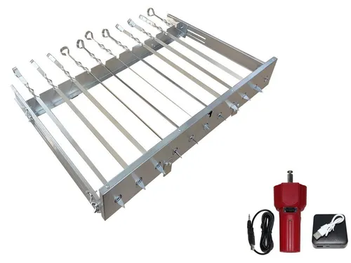 walexo Grillspieß Spießdreher mit 11 Edelstahlspießen und Motoren