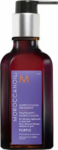 Moroccanoil Purple 50 ml - Tonkorrigierendes Haaröl - Haarkuren: Moroccanoil Purple neutralisiert Gelbstiche und verleiht blondem, gesträhntem und grauem Haar strahlenden Glanz. Die leichte Formel mit Arganöl verbessert die Frisierbarkeit und sorgt für langanhaltende Pflege.