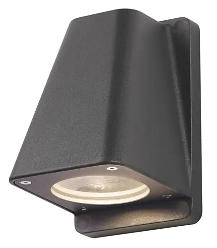 SLV WALLYX GU10 Wandleuchte, dark anthrazit - Moderne Wandleuchte aus Aluminium in anthrazit, ideal für Fassadenbeleuchtung, energieeffizient mit GU10 Sockel.