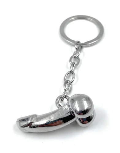 Penis Glied silber Schlüsselanhänger Metall Glücksbringer Anhänger Geschenk