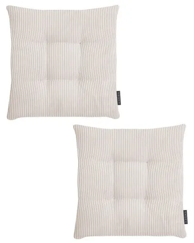 Magma Heimtex Stuhlkissen 2er Set Inga – Trendiger Cord Look - 2er Set quadratische Stuhlkissen (35x35x5 cm) in beige mit gestreiftem Cordstoff. Ideal für gemütliche Sitzgelegenheiten – pflegeleicht und wendbar.