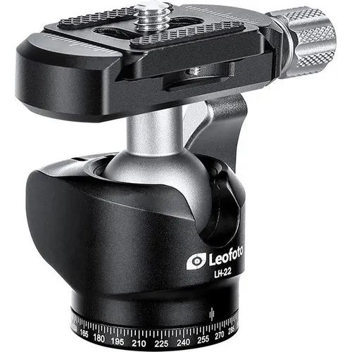 LEOFOTO Stativ-Kugelkopf LH-22+PU-25 - Stativkopf für Fotografen, kompakt und leicht, ideal für unterwegs mit 25mm Arca/RRS kompatibler Klemme.