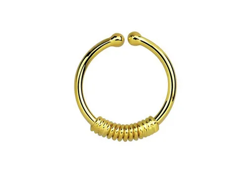 Adelia´s Nasenpiercing Piercing Nasenpiercing, Klemmring aus 925 Silber 18kt. vergoldet mit Spirale