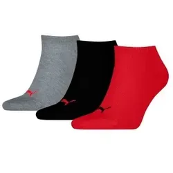 Puma 3P Sneaker Socks Rot/Grau Gr 35/38 in grau von PUMA