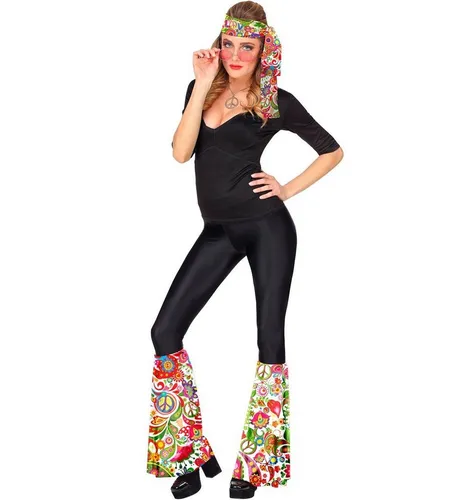 W WIDMANN MILANO Party Fashion - Hippie Set 60er 70er Jahre, Stirnband und Stulpen, farbenfrohes Design für den perfekten Flower Power Look