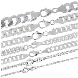 HOPLO Panzerkette Silberkette Panzerkette Länge 60cm - Breite 5,9mm - 925 Silber, Made in Germany silberfarben 60 cm Unisex | 5.9 mm