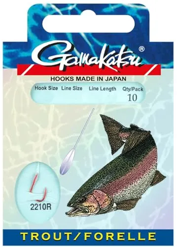 Gamakatsu Trout LS-2210 rot - 10 gebundene Forellenhaken
