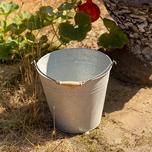 Antikas - Wassereimer, Blecheimer als Garteneimer, Aschekübel in Altzink