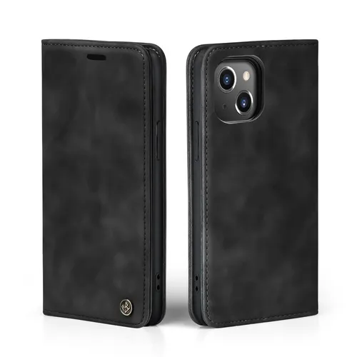 Handy Hülle für Apple iPhone 15 Klapp Magnet Smartphone Cover Case Schwarz