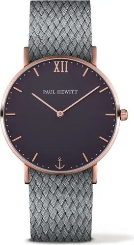 Uni-Uhr Paul Hewitt PH-SA-R-ST-B-18S – Elegante Armbanduhr - Armbanduhren mit einem stilvollen rosa Edelstahlgehäuse und blauem Nylonarmband, ideal für modebewusste Träger. Inklusive hochwertigem Markenetui.