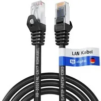 hb-digital 2m LAN Kabel CAT 7 Rohkabel RJ45 S/FTP PiMF LSZH AWG 26 Schwarz