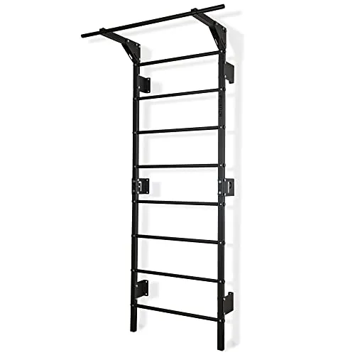 Potenza Sprossenwand mit Klimmzugstange - Turntrainingsgerät für Zuhause, ideal für Kraft- und Dehnübungen mit einer Belastbarkeit von bis zu 250 kg. Robuste Stahlkonstruktion und multifunktionale Einsatzmöglichkeiten für effektives Training.