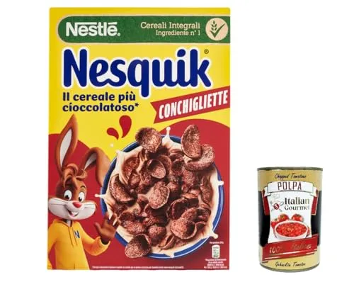 3x Nesquik Cereals Conchigliette Kugeln aus Getreideschokolade und Kugeln mit Schokolade, 325 g + Italian Gourmet polpa 400g