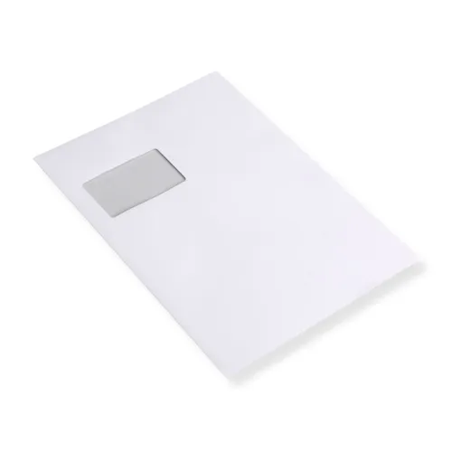 St.Versandtasche, Umschlag, Kuvert, mit Fenster, A4/C4, weiß, selbstklebend 500