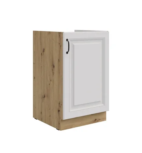 Küchen-Preisbombe Spülenunterschrank 50 cm Stilo Weiß Eiche Artisan - Spülenschrank 50 cm mit Dämpfer-Scharniere für leises Schließen, ideal für Küchen im Landhausstil. Kombinierbar mit dem Küchenprogramm STILO.