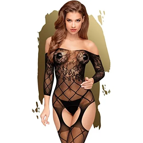Penthouse, Netz-Bodystocking, Bodystocking, verschiedene Größen, Dessous, 'Top-notch', schwarz, Größe: XL