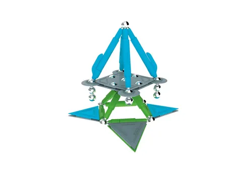Happy People Magnetspielzeug Stix 50 Stück - Stahl grün/blau - Magnetische Bausteine aus hochwertigem Stahl, langlebig und flexibel gestaltbar - ideal für kreatives Spielen und Lernen.
