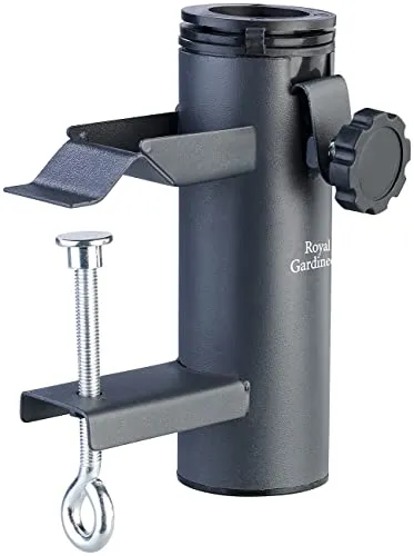 Royal Gardineer Sonnenschirmständer: Universal Stahl-Sonnenschirmhalter für Geländer bis 70 mm, Ø bis 50 mm (Sonnenschirmhalter Balkongeländer, Fahnenmast, Sonnenschutz)