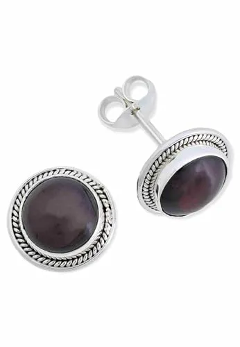 Ohrstecker 925 Silber Granat roter Stein Edelstein Ohrringe echt Silber Damen Sterling Silber Stecker Geschenk(MOS-052-02)