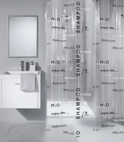 Duschvorhang transparent Vinyl wasserdicht transparent  180x200 cm zuschneidbar