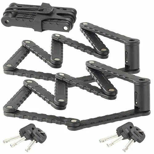 AGT 2er Pack Fahrrad- & Motorrad-Faltschloss, 3,5-mm-Stahl, 97 cm