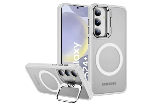 CoolGadget Handyhülle Hybrid Luxury Handy Case für Samsung Galaxy S24 Plus 6,2 Zoll, Hülle Massiv Metallständer aufklappbar Schutzhülle für Magsafe Zubehör