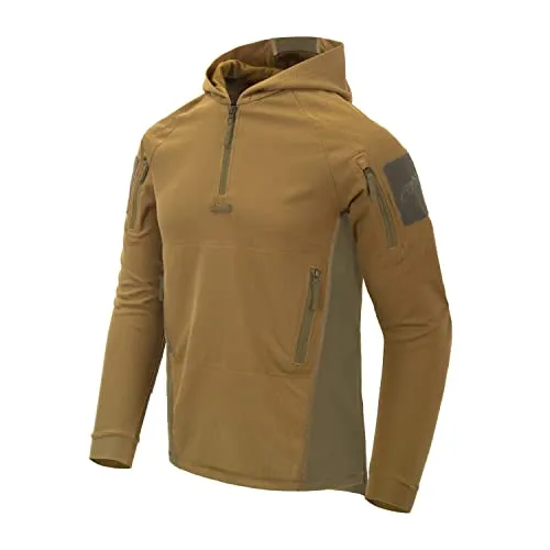 Helikon-Tex Range Hoodie - TOPCOOL - Coyote/Adaptive Green - Kapuzenpullover für Herren mit atmungsaktivem TOPCOOL-Material, ideal für Outdoor-Aktivitäten und sportliche Einsätze.