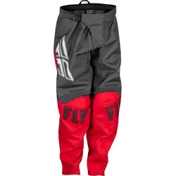 Fly Racing F-16 Kinder Textilhose - Grau/Rot - Größe 18 - Motorradhosen mit leichtem Material, Mesh-Komfort-Futter und ergonomisch vorgeformten Knien für optimalen Schutz und Komfort bei Fahrten.