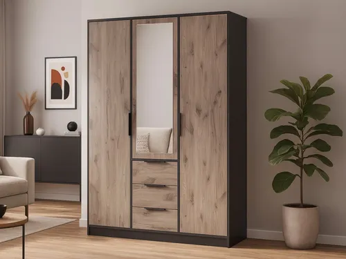 Beautysofa Kleiderschrank LIVO mit Spiegel – eleganter Design-Schrank für Schlafzimmer oder Flur - Der Kleiderschrank LIVO bietet mit 149 cm Breite und eleganter Spiegelfront stilvollen Stauraum. Erweitern Sie Ihre Möglichkeiten mit dem optionalen Aufsatz – ideal für dekorative Akzente und zusätzliche Aufbewahrung.