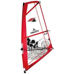 F2 Windsurf Segel Checker Kid Komplett Rigg 5,5 qm Rot von F2